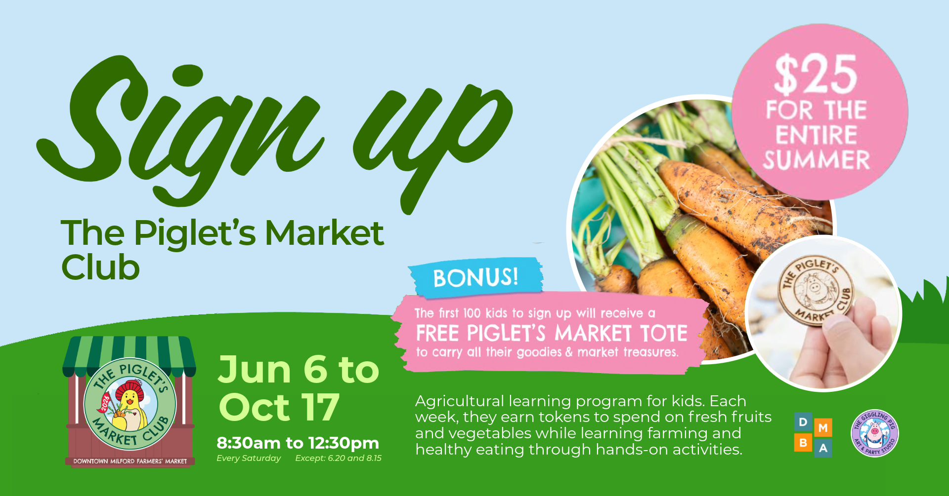 Looking for children’s programs in Connecticut? The Downtown Milford Farmers Market in Milford offers agricultural programs for kids featuring hands-on learning, farming education, and a token system to explore and purchase fresh fruits and vegetables while learning about healthy eating and sustainability. Presented by the Downtown Milford Business Association in Partnership with the Giggling Pig of Milford.