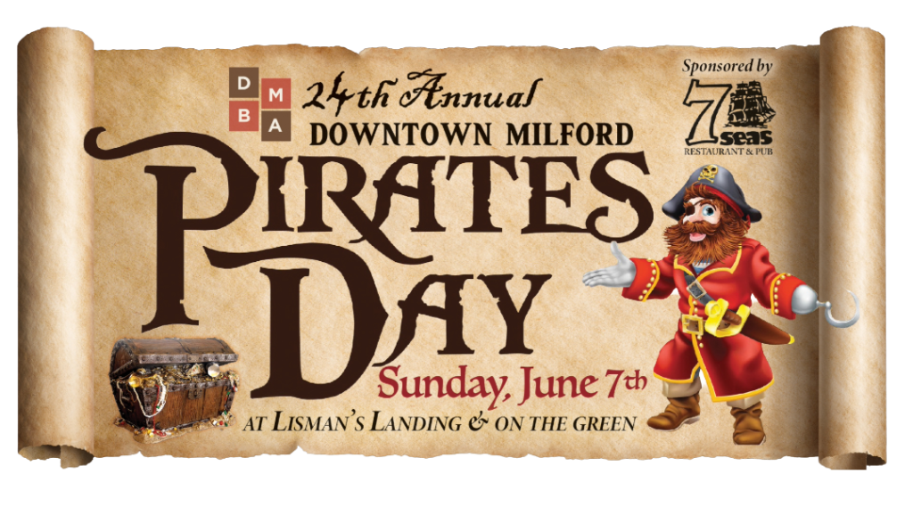 Looking for things to do in Connecticut for families? Join us at the 24th Annual Milford Pirates Day, a waterfront and downtown festival in Milford CT, presented by the Downtown Milford Business Association on June 7. Sponsored by 7 seas restaurant and pub. Free to everyone. Pirates take over the city of milford. there is lots of things to do in Milford this weekend.